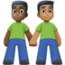 👨🏿‍🤝‍👨🏾 men holding hands: dark skin tone, medium-dark skin tone display on Facebook